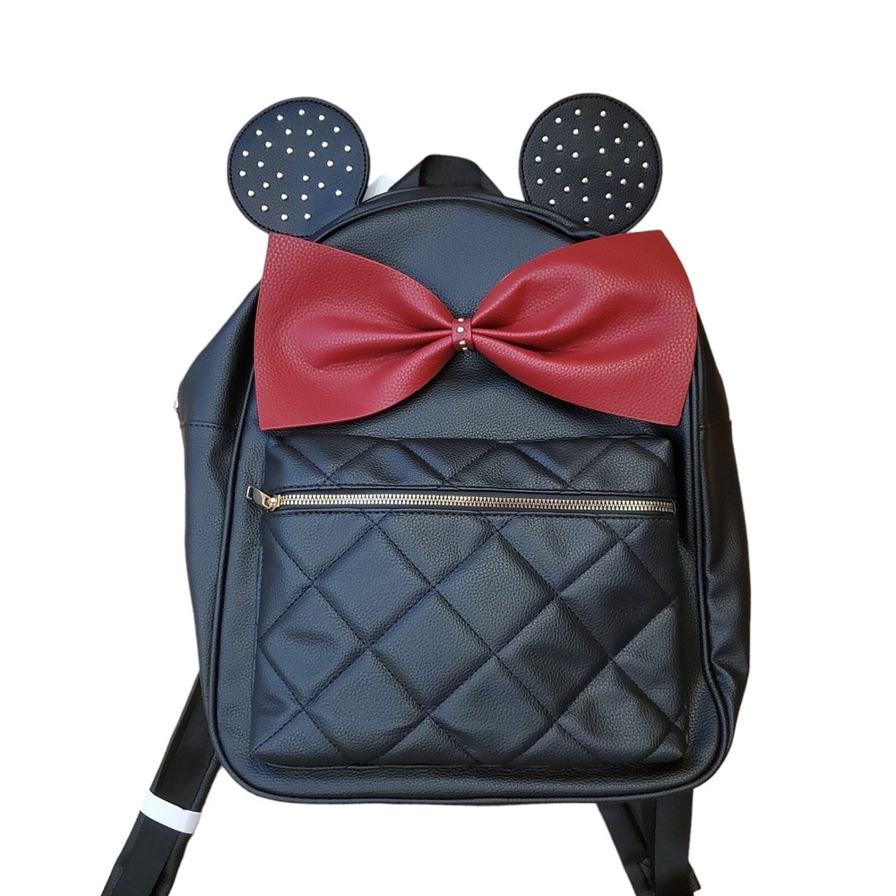 Olivia Miller Disney Minnie Mouse W/Bow Backpack Faux Leather New